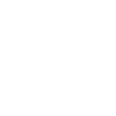 white icon of a cat resting in a pet bed